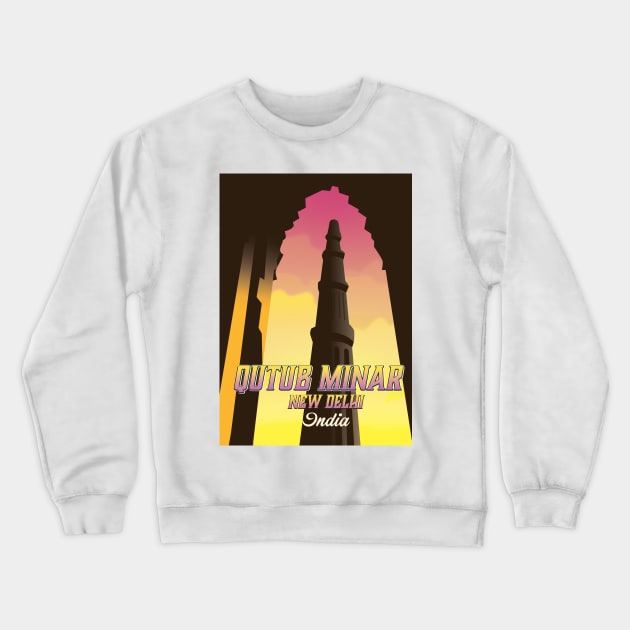 Qutub Minar New Delhi India Crewneck Sweatshirt by nickemporium1